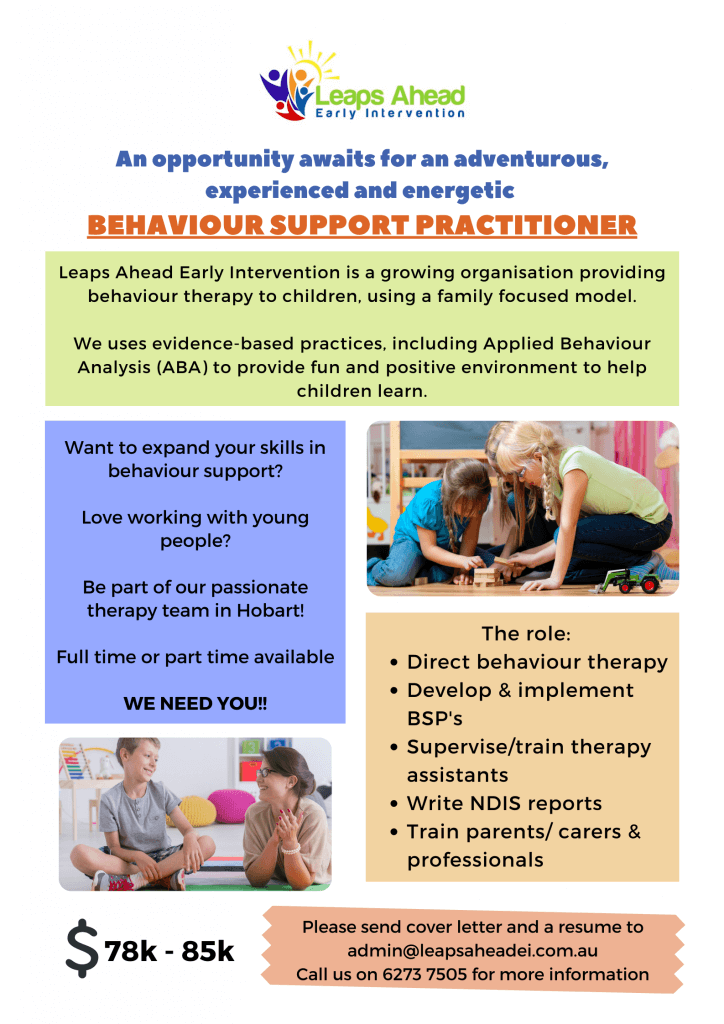 Behaviour Support Practitioner - Hobart & Burnie